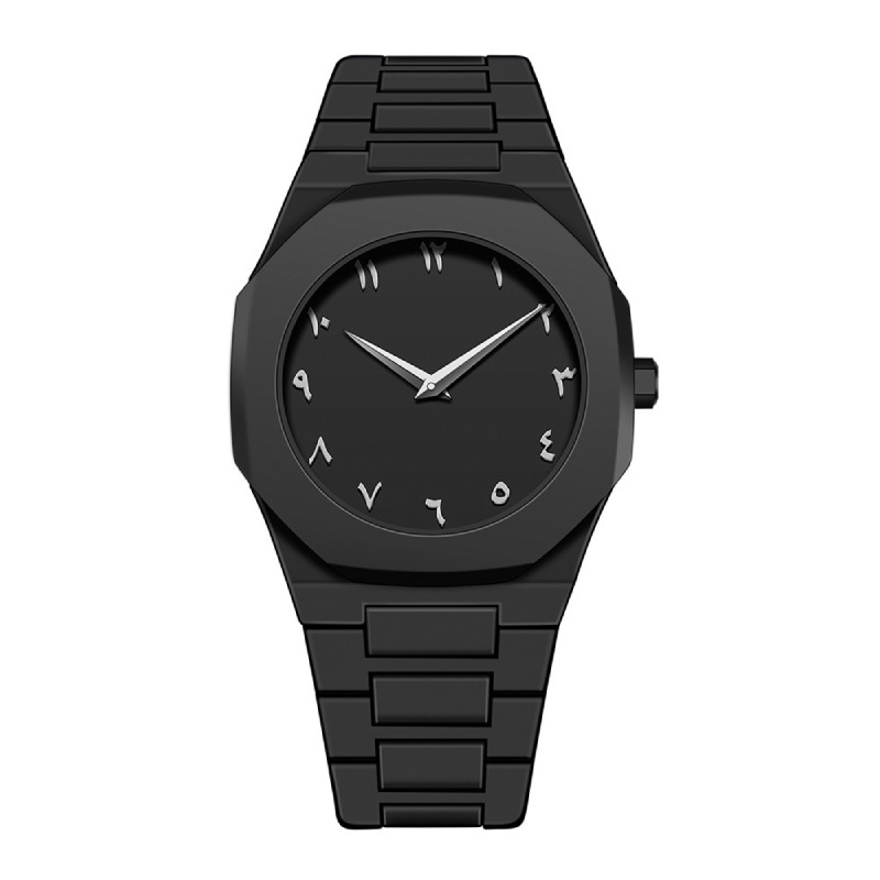 Unisex Quartz Watch, Minimalist Arabic Numerals, 40mm Dial, Plastic Band, Alloy Case