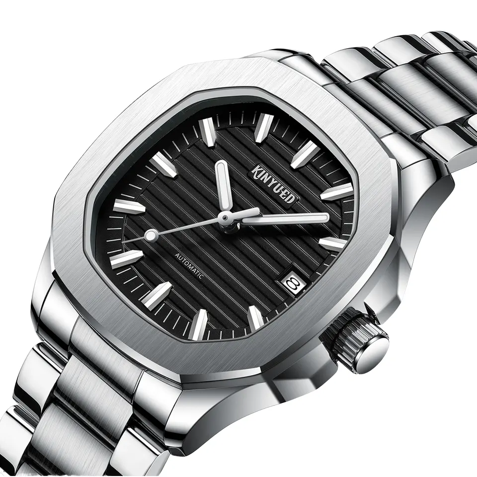 Luxury Mechanical Watch Gift Set for Men, Luminous, 42mm Dial, Stainless Steel Band
