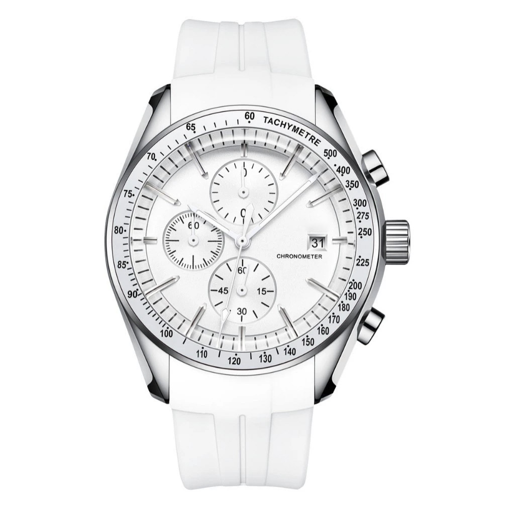 Luxury Men's Quartz Watch with Skeleton Design, Rubber Band & Alloy Case, Bulk Purchase
