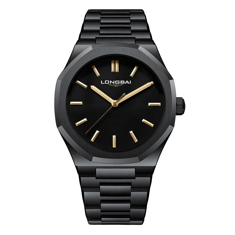Langbai Men's Luxury Watch with Japanese Movement, Waterproof, Stainless Steel Band, Multi-faceted, 40mm, 5 Colors
