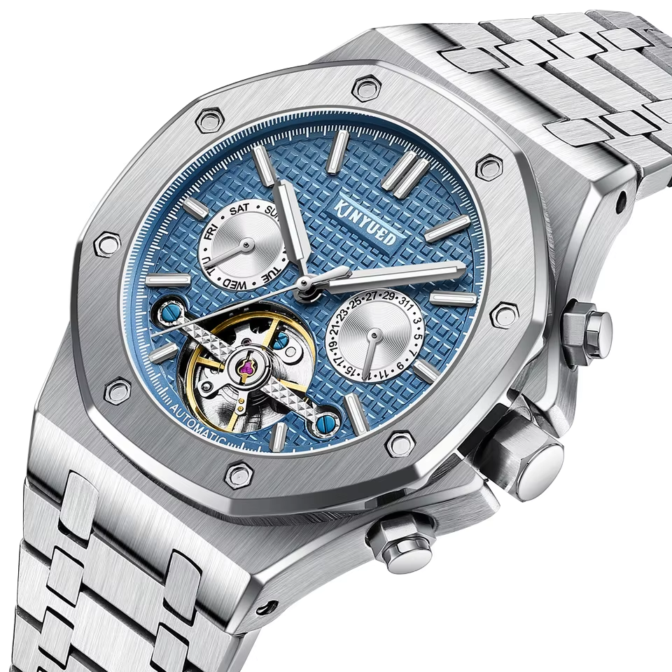 Men's Luxury Multifunction Mechanical Watch, Automatic Movement, 42mm Dial, Stainless Steel