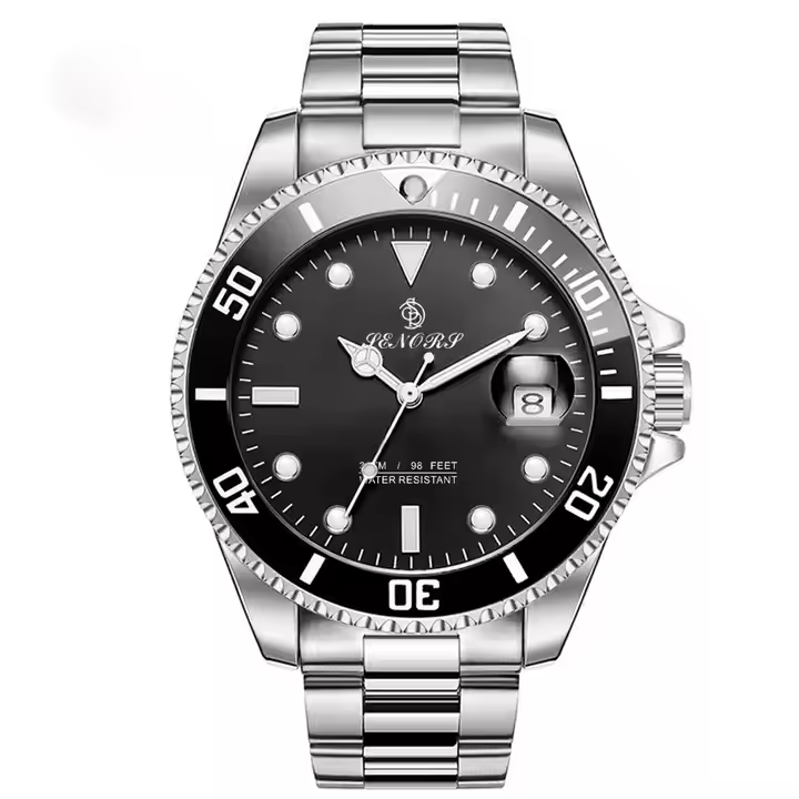 Luxury Automatic Mechanical Watch, Green Luminous Dial, 40mm, Stainless Steel Band
