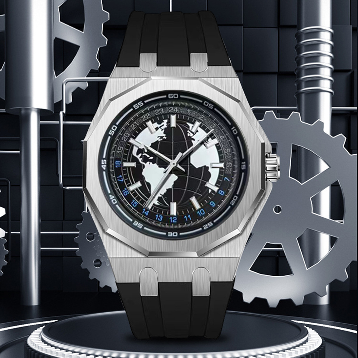 Men's Fully Automatic Mechanical Stainless Steel Diver Watch, 46mm, Sapphire Glass, Three Colors